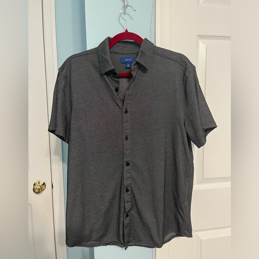 Apt.9 dark grey top button up  (NEVER WORN) medium